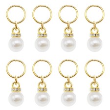 100 Pieces Gold Pearl Hair Jewelry Locs Braid Rings Dreadlocks Hair Cuffs Cli...