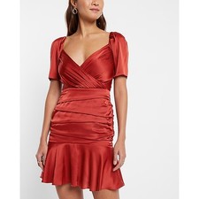 Express Satin Ruched Mini Dress 4