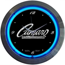 Decorative Gm Camaro Script Neon Wall Clock
