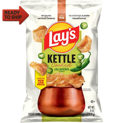 Lay S Jalapeno Kettle Cooked Potato Chips Bag, 8 Oz 