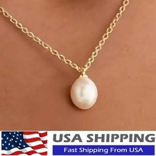 Woman Jewelry Necklace Gold Plated Golded Bead Ball Pearl Charm Necklace Chain
