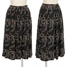 Sybilla Wool Poly Circle Embroidery Flare Skirt Size M(K-105900)