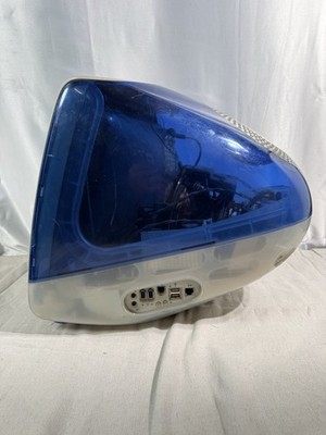 Apple iMac G3 Blue CRT Powers On Boots Mac OS X 10.1 AS-IS Vintage