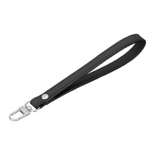Leather Wristlet Strap PU Leather Wristlet Keychain Strap Black