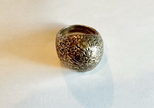 Sterling Silver Italian Designer ETRUSCA Dome Ring Size 8 Gold Finish 925 - Picture 2 of 7
