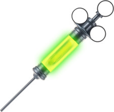 Halloween Radioactive Glowing Syringe Prop, Large Glow Syringes with Green Tube