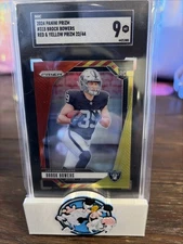 2024 Prizm Brock Bowers Rookie Red Yellow Choice /44 Raiders SGC 9