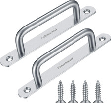 2PCS Barn Door Handles Stainless Steel Sliding Pulls for Cabinets Wardrobe 6.3 I