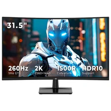 31.5inch Curved Gaming Monitor 260Hz 1500R Gaming PC,1ms Monitors Titan C32C1S