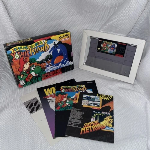 ¡En muy buen estado! Super Mario World 2 Yoshi's Island SNES Super Nintendo Completo En Caja Original