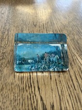 Vintage Triangular Fox Hunting Paperweight