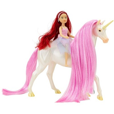 Breyer Freedom Series Unicorn and Rider Set Meadow Sky Toy Adventure Playset