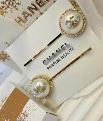 Chanel Beauty Pearl Hair Clips Set of 2 , VIP Gift