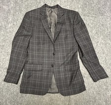 Ralph Lauren Men  s Plaid Tweed Wool Blazer Gray 40R
