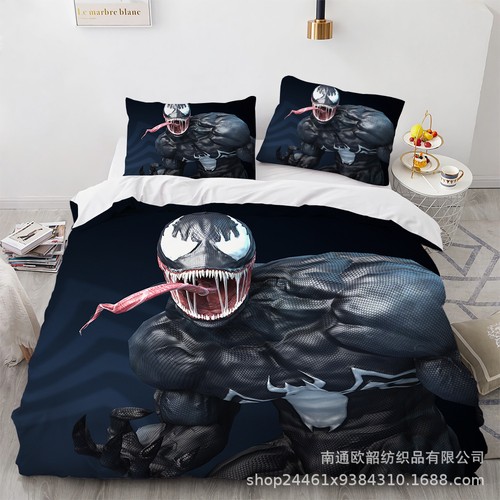 Venom 3D Bedding Set 2/3 PCS Quilt Duvet Cover Dorm Single Double King Size Gift - Picture 33 of 36
