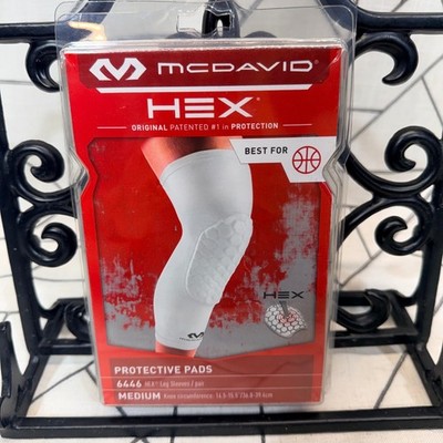 McDavid HEX Leg Sleeves Medium White 6446 Protective Knee Pads Pair