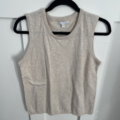 Women s Gap Outlet Sweater Tank-Large-Oatmeal Color-stretch-Classic