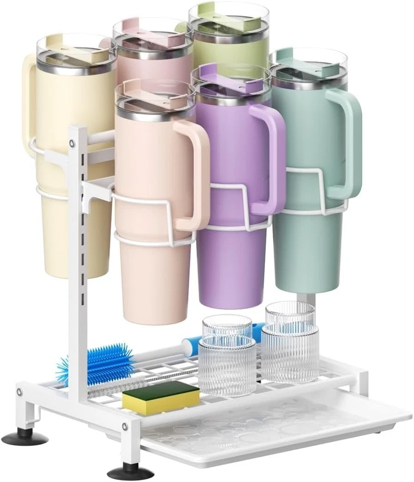 Estante de almacenamiento de tazas aislado de gran capacidad para organización de botellas de estante de cocina Foto 4 de 4