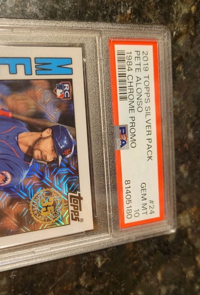 2019 Topps Silver Pack Promo Refractor Pete Alonso RC Rookie PSA 10 GEM MINT NY view 2