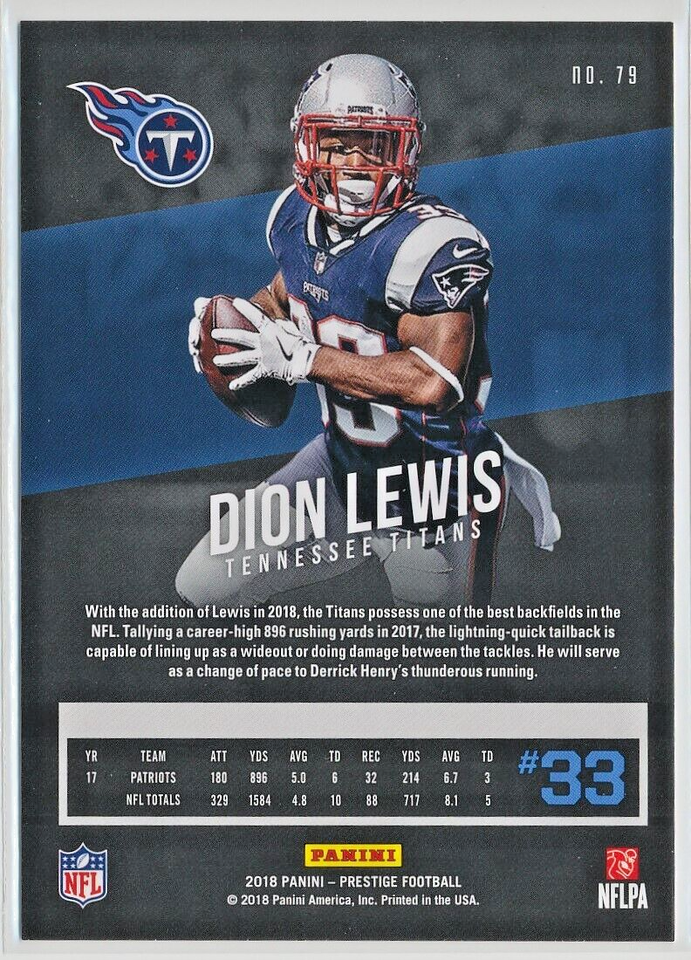 2018 Panini Prestige - Dion Lewis - Tennessee Titans - Base - #79 | eBay