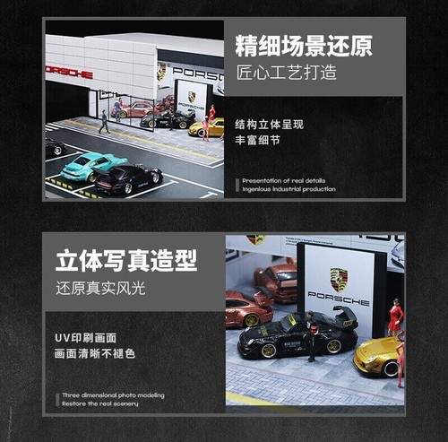 Diorama 1:64 Car Garage Model LED City Car Showroom Scene Display Building Model - Picture 39 of 102