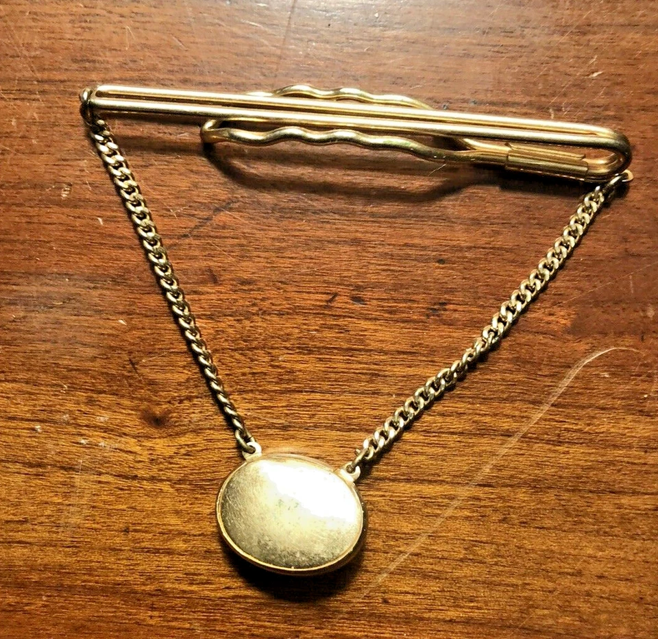 Antique Tie Clip Gold With Large Ruby Colored  Stone - Image 3 of 4