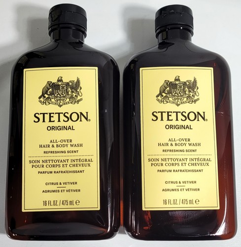2 Bottles Stetson Original All-Over Hair and Body Wash 16oz. Each