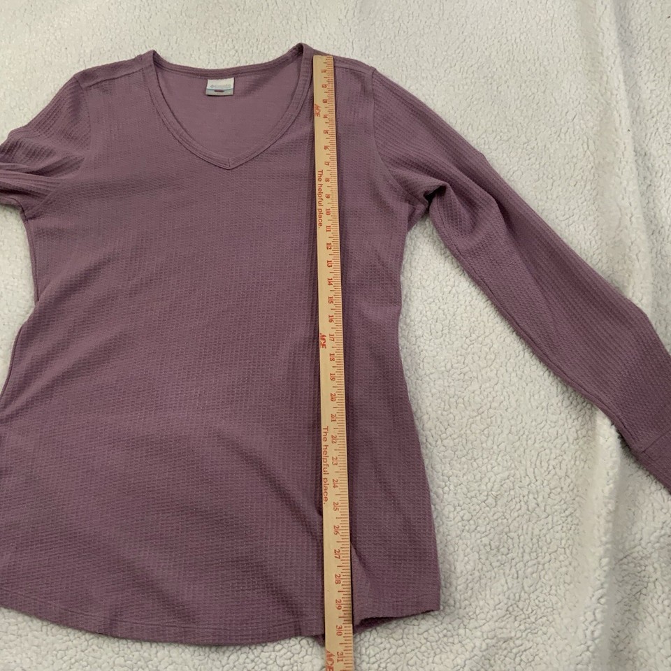 Columbia Womens Large Pine Peak Long Sleeve Thermal Tunic Top Waffle