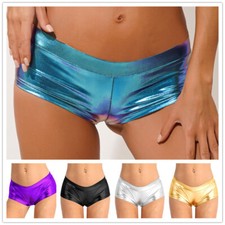 Women's Shiny Leather Booty Shorts Wet Look Hot Pants Raves Dance Clubwear