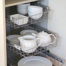 Schrankauszug Korbauszug Teleskopschublade Korb Kombisystem 2, 3 Etagen B: 30-60