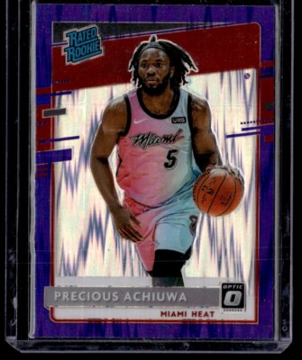 2020 Donruss Optic Precious Achiuwa Purple Shock Holo Rated Rookie RC #170 Heat