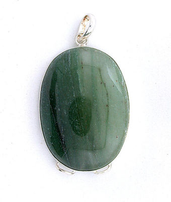 NATÜRLICHER OVALER GRÜNER AVENTURIN CABOCHON STERLINGSILBER AUSVERKAUF ANHÄNGER CSP13