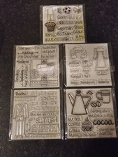 NIP Set Of 5 Paper Sweeties Clear Stamps- Christmas, Thanksgiving, Sports, Etc.