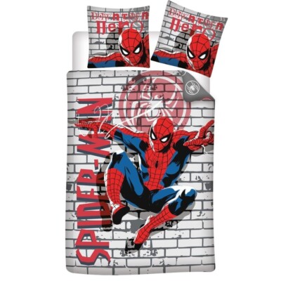 Marvel Spiderman Bettbezug 140x200cm + Kissenbezug 65x65cm Polycoto