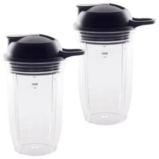 2 Pack 18 oz Cup and To-Go Lid for NutriBullet Pro 1000, Combo and Select