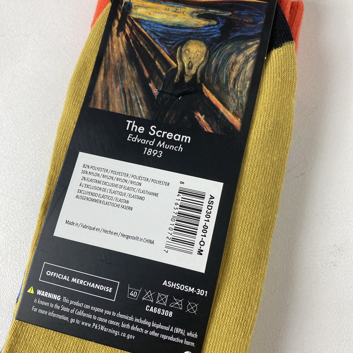 New Artist series The Scream Edward Munch 1893 socks fits sizes US