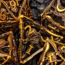 Sage’s Corsairs Copper Blade Hollow Metal Polyhedral Dice Set DND TTRPG Dice