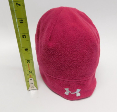 Under Armour Storm Grey with Pink Logo Beanie Hat Womans O/S 