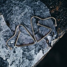 16g Pair Of Silver Twisted Heart Shield nipple rings J23-24