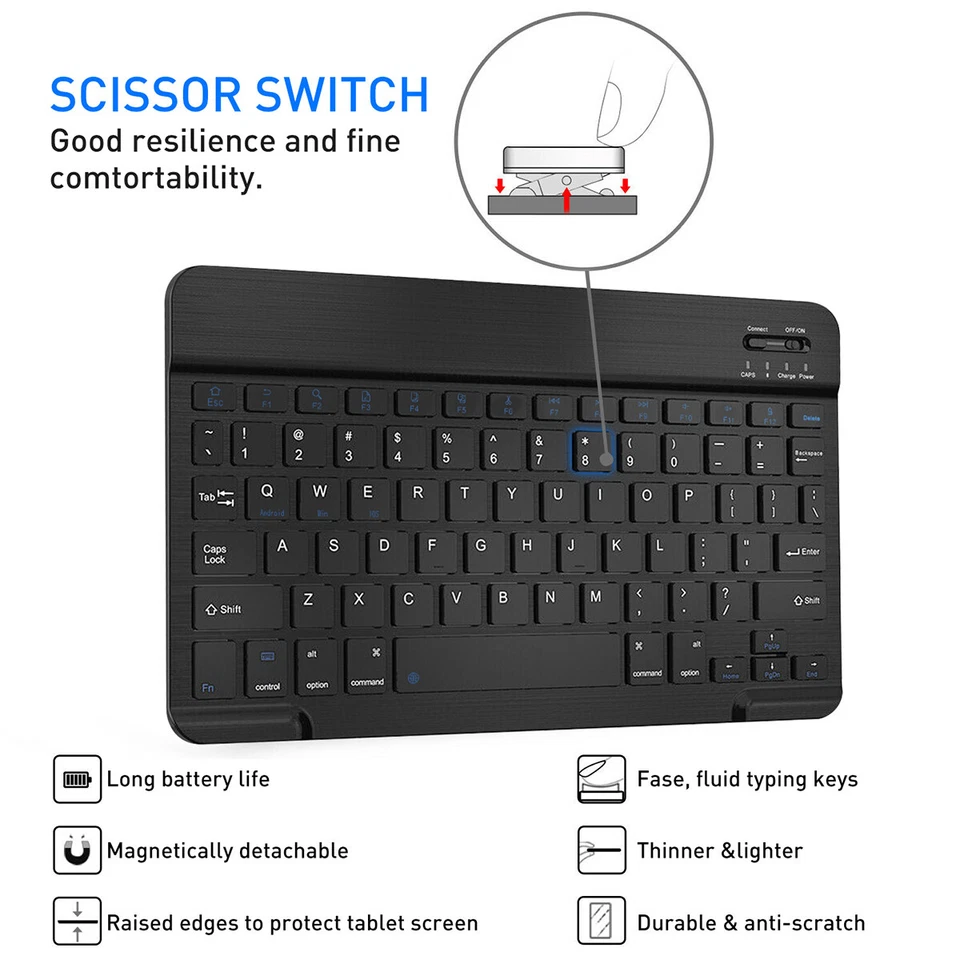 For iPad Air 3rd Gen/iPad Pro 10.5 in (2017) Keyboard Case Leather Smart Cover - Image 4 of 4