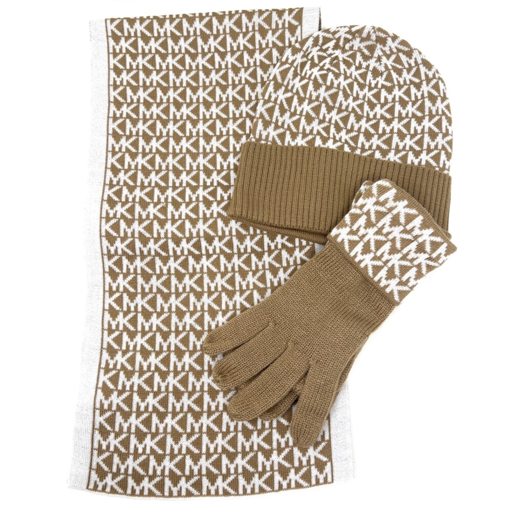 Michael Kors Monogram Knit Set in Tan and White Men main image 4