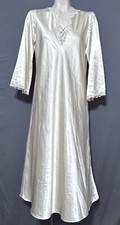 Oscar De La Renta House Dress Mumu Night Gown Vintage Sz Small Ivory Full Length