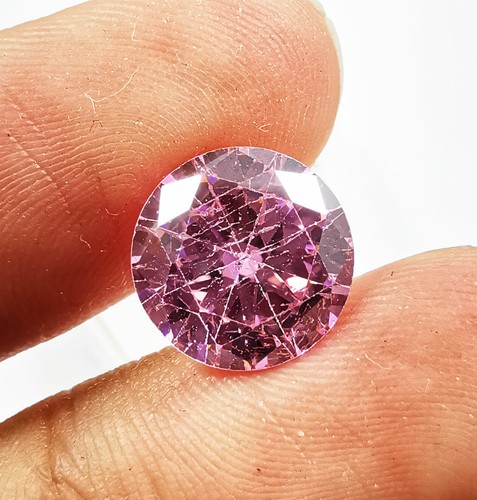 6.70 Ct Unique Pink Zircon Round Shape Loose Gemstones - Picture 3 of 5