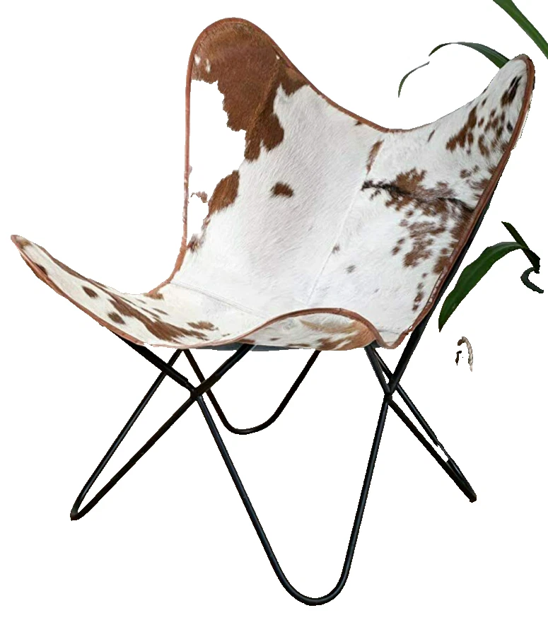 Genuine Cowhide Butterfly Chair Rustic Leather Folding Lounge Seat
Opens in a new window or tab