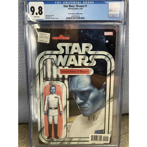 🔥 RARE! Star Wars Thrawn #1 CGC 9.8 Action Figure Variant Cover Ahsoka Marvel