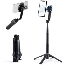Magnetic Selfie Stick  Stand 1m 3ft Length, Compact Travel Size, BT Remote