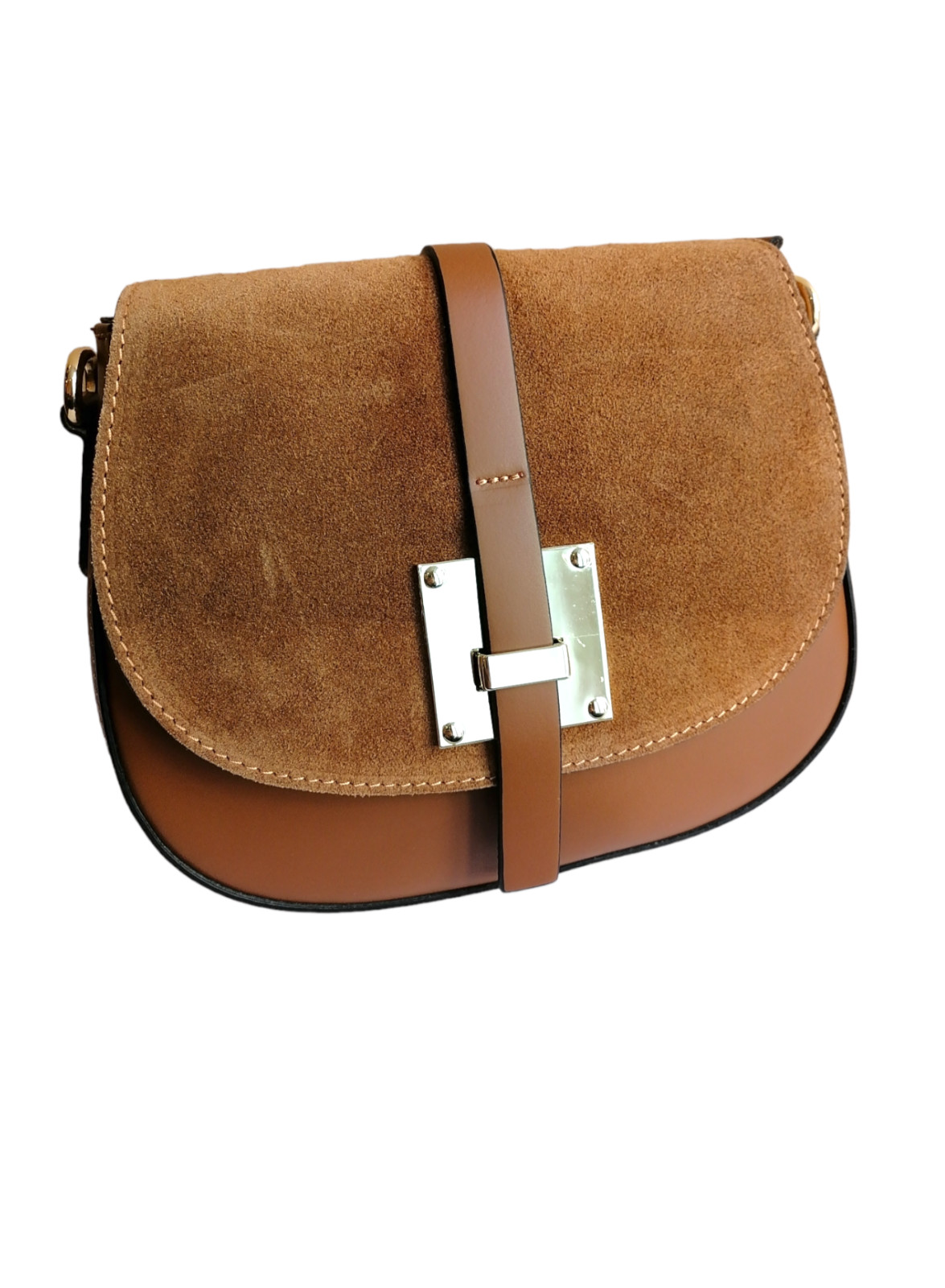 Borsa a Tracolla in Vera Pelle Liscia e Scamosciata | Idea Regalo Made in Italy foto 5