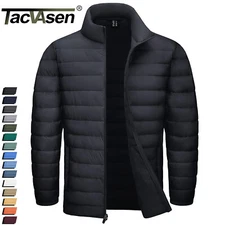 Men's Lightweight Padded Thick Jackets Full-Zip Warm Coat Winter Quilted Outwear