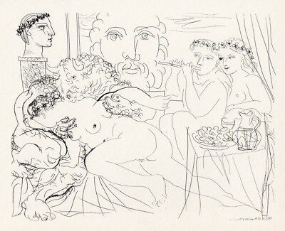Pablo Picasso, Selbstporträt in drei Formen gekrönte Malerbüste des Bildhauers