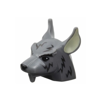 LEGO - Minifig, Head Modified Rat with Black Eyes, Black Nose and Black Hair 